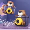 Cute Porous Electric Bear Bubble Machine Kid Toy Automatic Soap Blower with Lights Music Summer Outdoor Party Games Toys