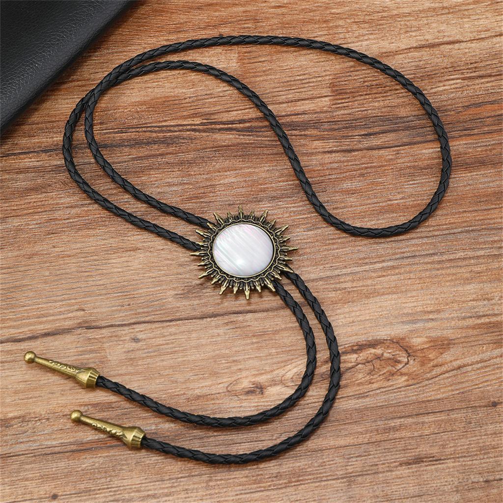 Adjust Length Bolo Tie Popular Male Female Dance Necktie Evening Party Gemstone Pendant Necktie Great Gift for Birthdays