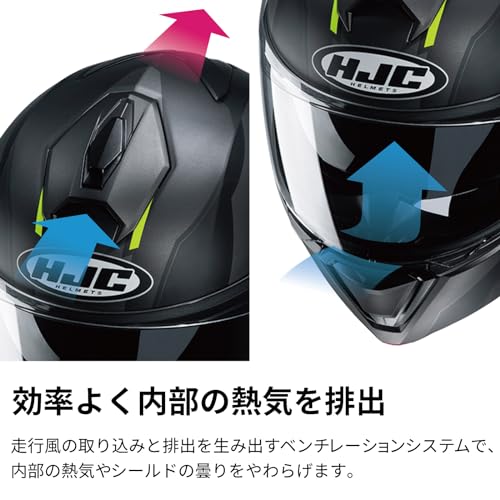 HJC HELMETS Motorcycle Helmet System, Full Face/Open Face, Ventilated, Internally Detachable, for i90 Aventa, HJH222, Black/Yellow, Small (55-56cm)