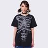 T-shirt Punk Streetwear da Donna - Stampa Teschio Astratto, Manica Corta, Vestibilità Larga