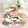 Cat Donut Duo Custom Name Round Area Rug Carpet Rug For Living Room Bedroom Sofa Playroom Decor Nonslip Floor Mat