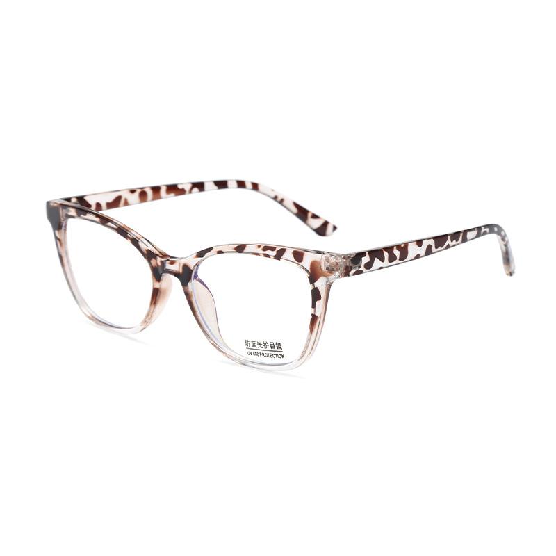 New cat eye fashion anti-blue flat glasses comfortable versatile plain glasses frame can be equipped with myopia mirror frame