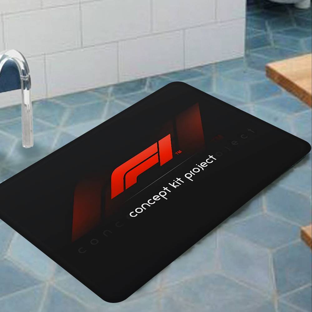 F-F1S F-Formula 1 LOGO Floor Mat Anti-slip Absorb Water Long Strip Cushion Bedroon Mat Alfombra