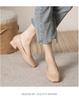 2023 Retro Soft Leather Square Toe Medium High Heel Women's Shoes