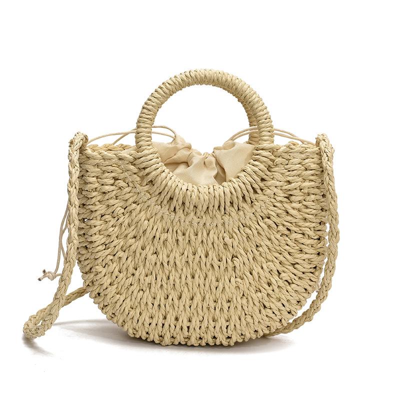 

Woven straw bag women s new niche design high-end messenger bag seaside portable tote bag