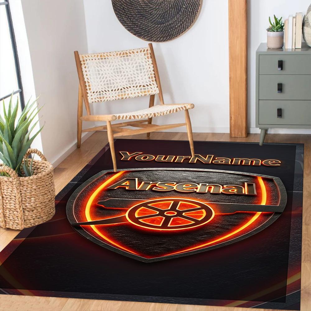 Arsenal Personalized Name Area Rug Perfect for Game Room Balcony Playrooms Entryway Antislip Carpet Anime Office Decor Birthday/Christmas Gift