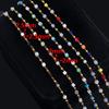 0.5M 1M 2.5mm Stainless Steel Chain Color Cube Square Glass Beads Chain for Jewelry Making DIY Boho Necklaces Bracelets Material