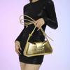 Borsa a tracolla con scomparto interno solido, decorazione con cintura, alta qualità, tasca con cerniera in PU per donna.
