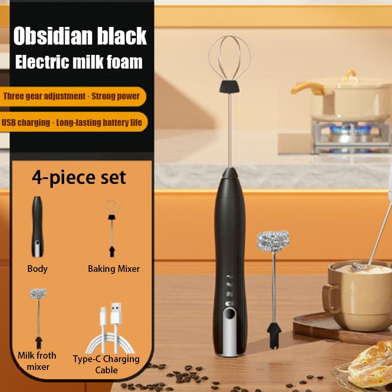 Bătător Electric Portabil cu USB pentru Ouă pentru Bucătăria Casnică, Bătător de Albușuri și Spumant de Cafea Portabil pentru Bătut și Bătut Smântână