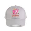 th Birthday Pink Butterfly Crown Glitter Baseball Cap Fashion Unisex Sunhat Womens Outdoor Sports