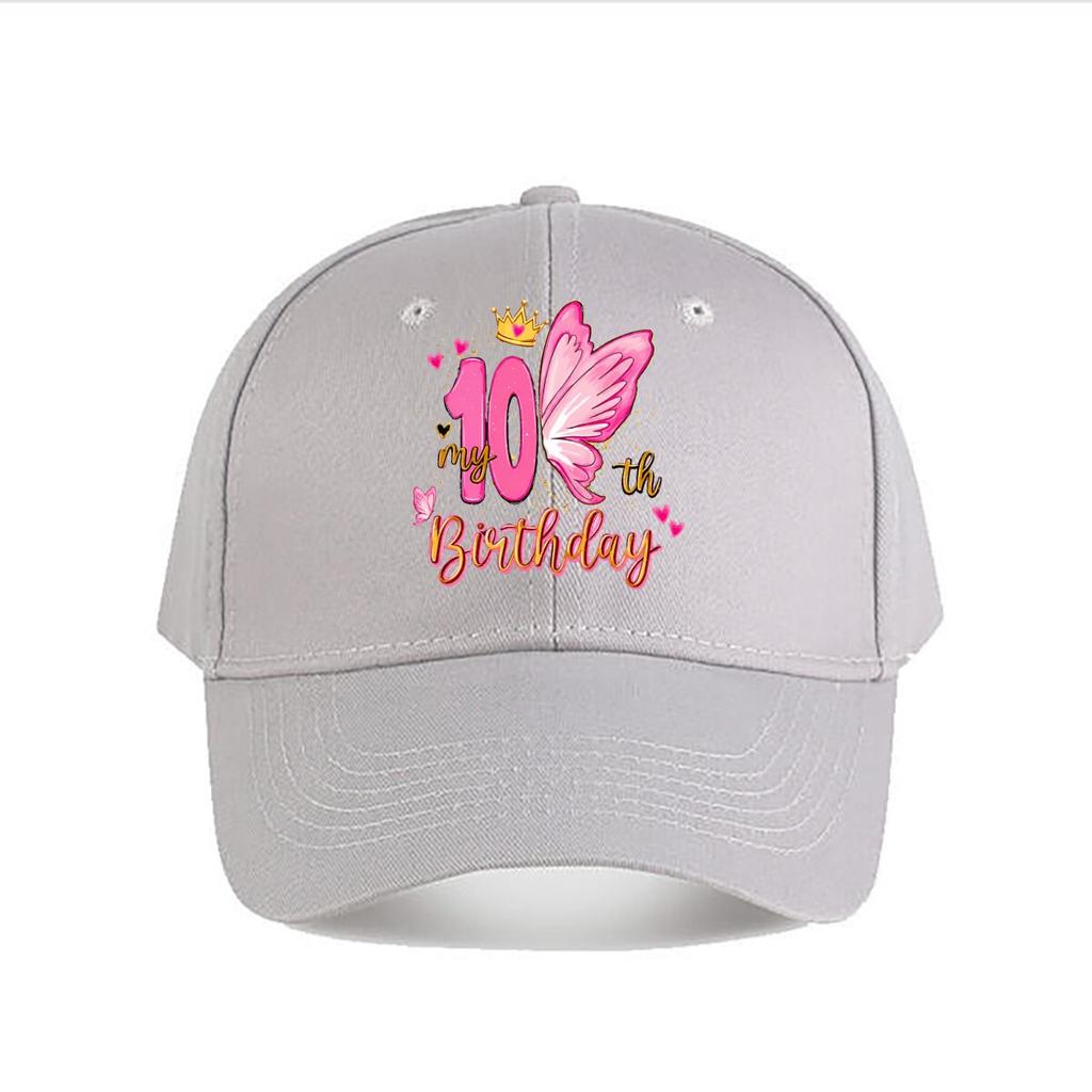 th Birthday Pink Butterfly Crown Glitter Baseball Cap Fashion Unisex Sunhat Womens Outdoor Sports