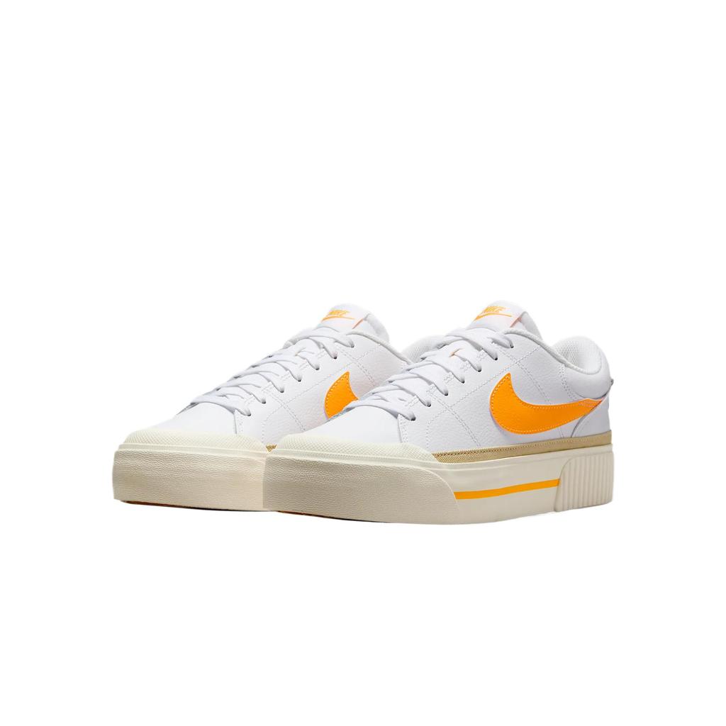 Nike Court Legacy Lift Comfortable Fashion Casual Versatile Low-Top Sneakers Women Sneakers White Orange DM7590-109