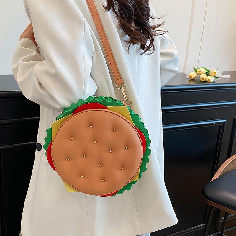 Autumn and winter creative new hamburger backpack women's bag outdoor fashion large capacity commuter bag