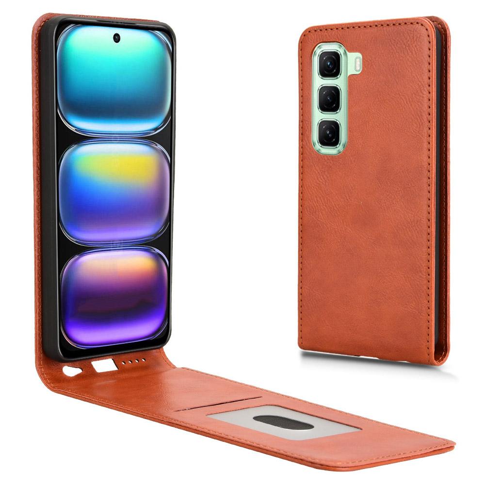 For Infinix Hot 50 4G Case with Card Slot Magnetic Vertical Flip Leather Phone Cover