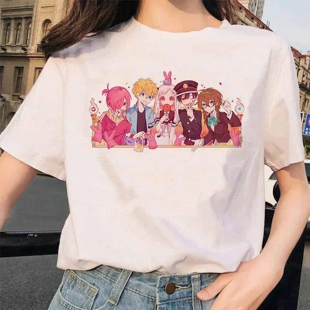 Toilet-Bound Hanako-kun Print T-Shirts Damen Harajuku Ullzang Mode T-Shirt 90er Grafik Lustiges Unisex T-Shirt Sommer Top Tee FeUnisex