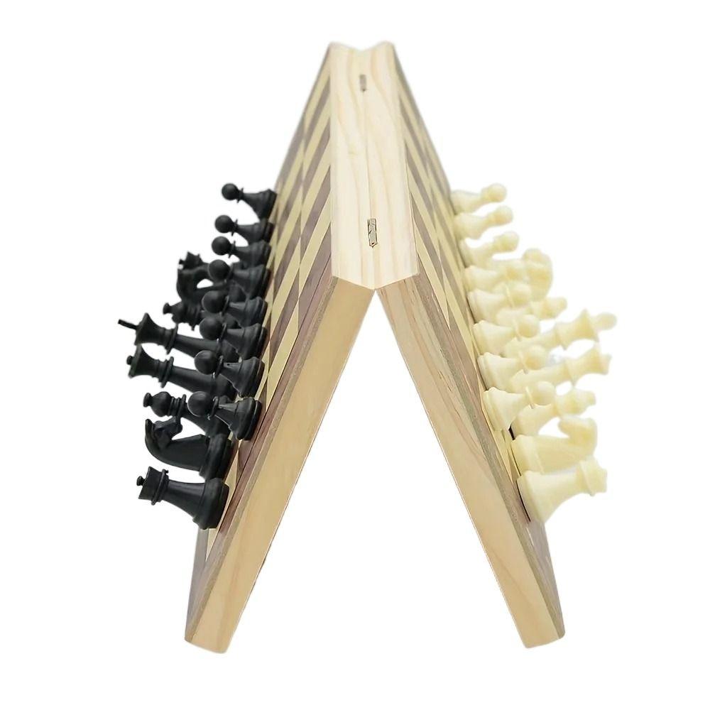 Chessboard Solid Wooden International Chess Foldable International Chess Set  Parent-child Game