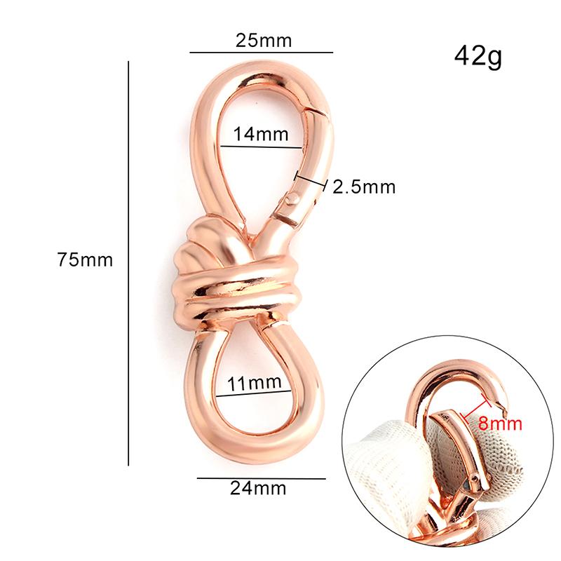 Women'S Tote Bag Metal Twist Knot Spring Ring Lobster Buckle Shoulder Bag Shoes Clothes Knot Decoration Keychain