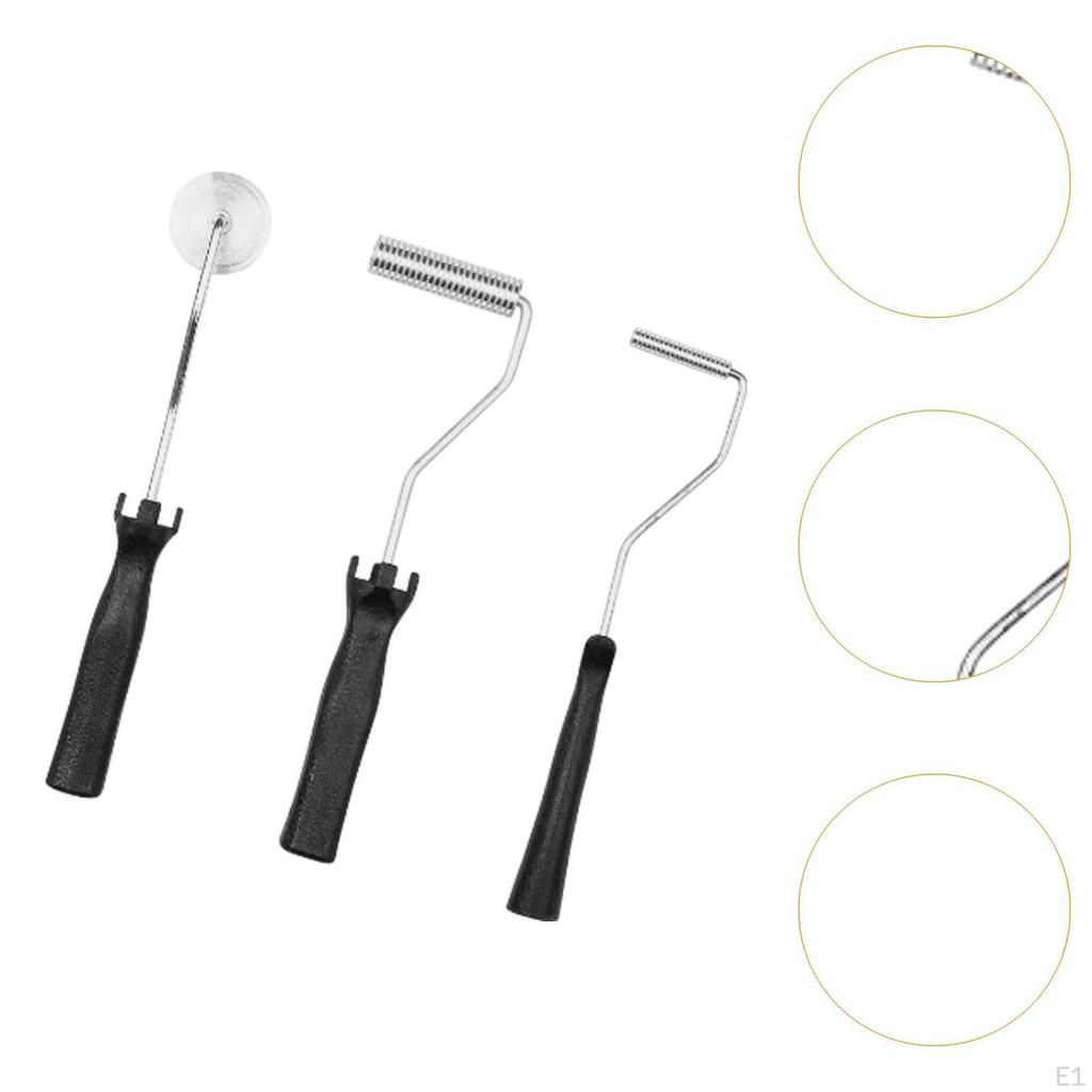 3Pcs Fiberglass Laminating Rollers Bubble Paddle Tool Hand Easy To Clean Paint Set