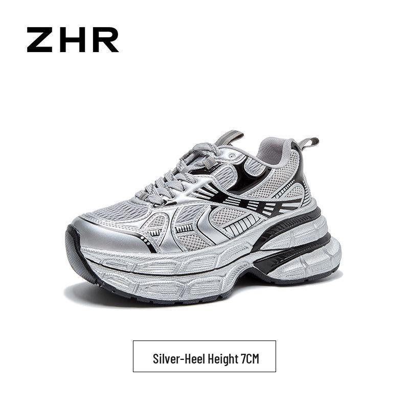 ZHR Women's Thick-Soled Height-Increasing Dad Shoes: 2025 Lightweight, Versatile Sports Sneakers