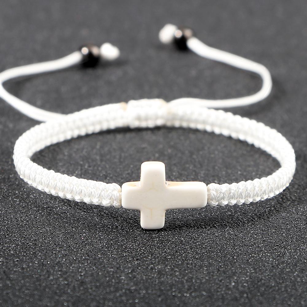 Neues Gebetskreuz Geflochtenes Armband Damen Herren Roter Nylonfaden Partnerarmbänder Verstellbar Yoga Heilung Armreif Kette Schmuck Geschenk