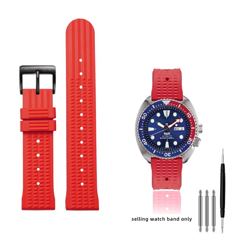 20mm 22mm Rubber Watchband For Seiko IWC Citizen Waffle Strap Bracelets Fashion Universal Mens Diver Silicone Sports Watch Band
