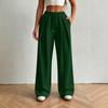 Women’s Fashion Loose Fit Elastic High Waist Drawstring Pocket Sports Casual Pants for Daily Wear and Activities