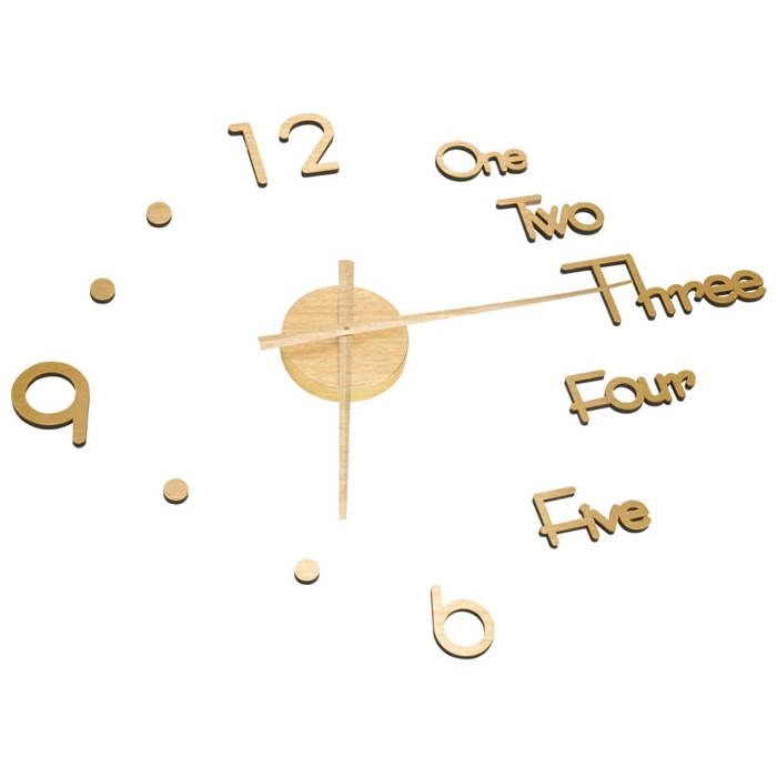 VidaXL 3D Wall Clock Modern Design Analog Clock Decorative Clock Living Room Interior Home Golden 325154