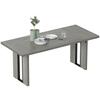 Industrial Style Dining Table for Max 8 People, In Wood and Steel, 180x80x75 Cm, Grey