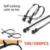 100/200/300 Stück Nylon Kabelbinder mit Schraubbefestigungsloch Selbstverriegelnde Schlaufenbänder Fixierte Kabel Reißverschlusskabelbinder Drahtbefestigungsgurte