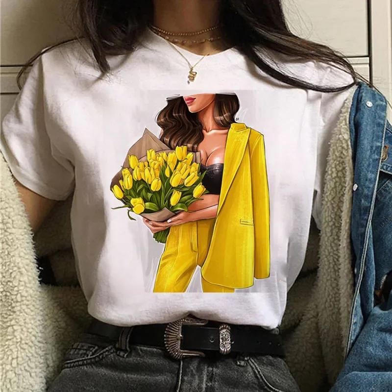 

New Explosive Fashion Sunflower Flower Girl Half Sleeve Round Neck Printed Short Sleeve T-shirt Female Tops 4XL
