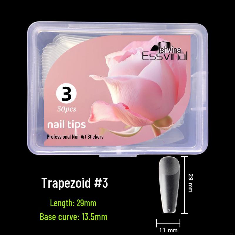 Matte Mandelfarbene Wassertropfen-Press-On-Nägel - Dünn, Nahtlos, Transparent, Dual-Use Aufklebbare Nagelverlängerungen