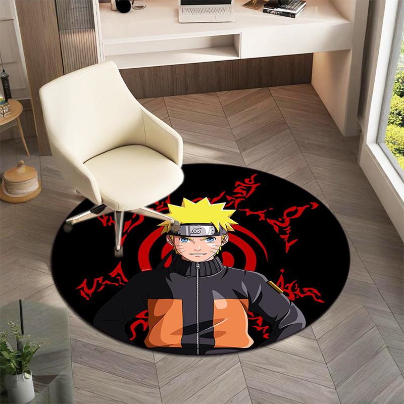 Famous cartoon NARUTO protagonist Uzumaki Naruto round carpet soft home decoration anti-slip door mat outdoor picnic mat carpet M4