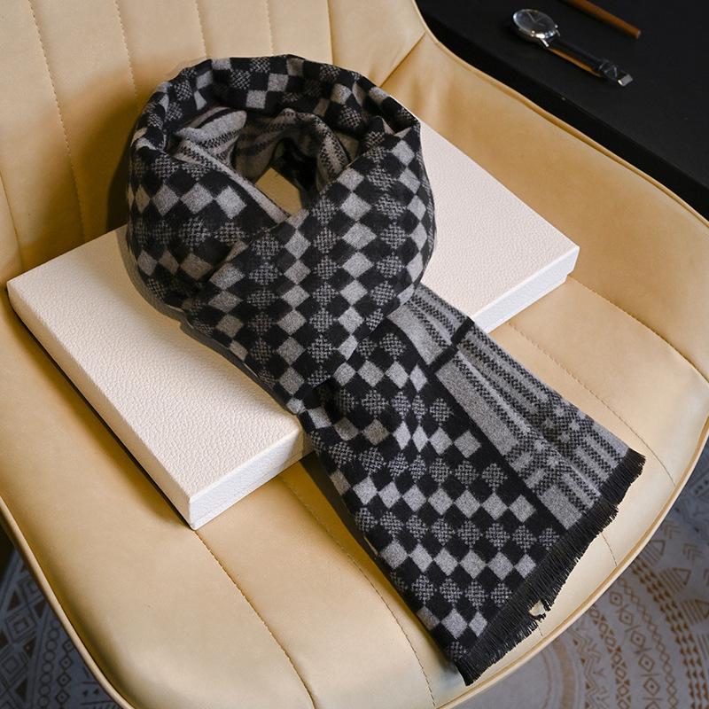 Including Wool Scarves Men'S Autumn And Winter  Models Boyfriend Plaid Student Men'S Scarves High-End Versatile And Trendy