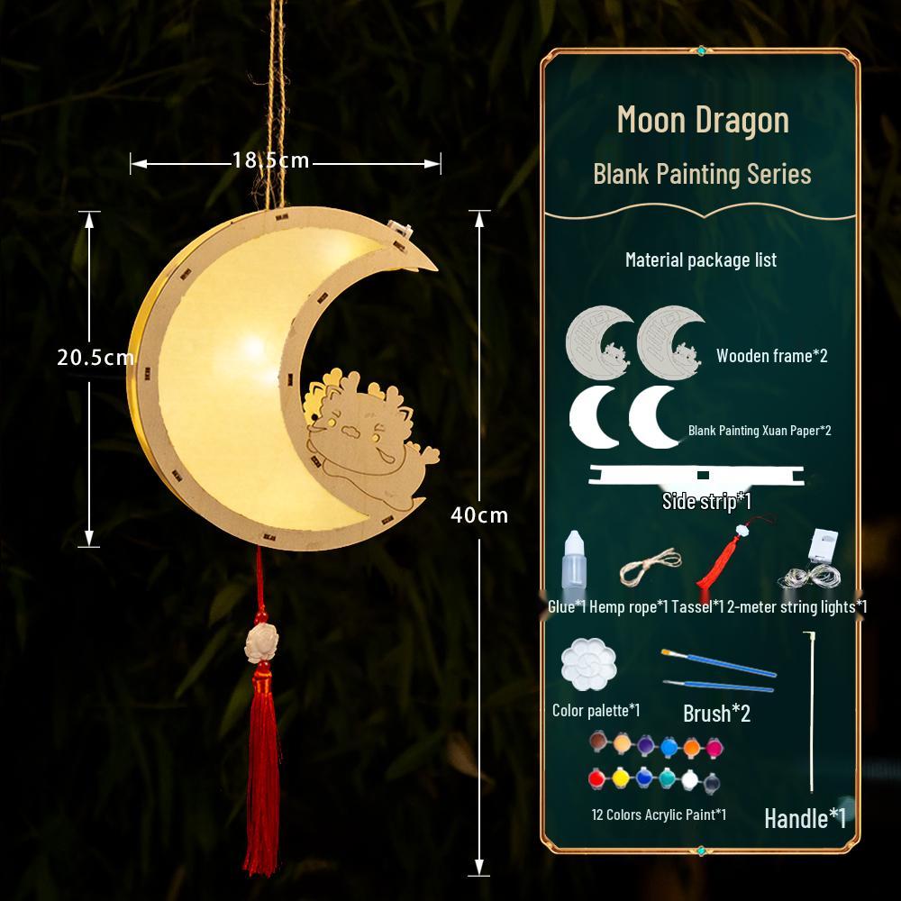 2025 Mid-Autumn Festival DIY Children's Paper Lantern Set - Handcrafted Luminous Xuan Paper Lanterns with Floral and Rabbit Palace Designs