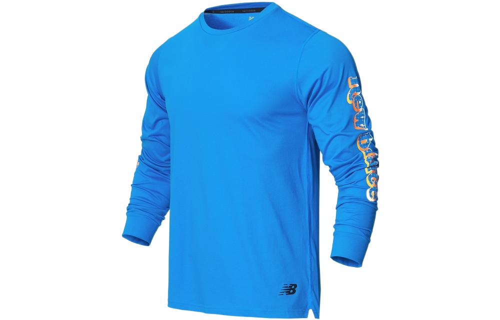 New Balance Sweatshirts Men s Blue Crew Neck Moderate Regular MT21065-SBU L