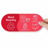 Naklejka na kosz do segregacji śmieci Wodoodporna Samoprzylepna Naklejka Recykling Mieszany Naklejki z Logo Winylowe Naklejka na Kosz na Śmieci Etykieta