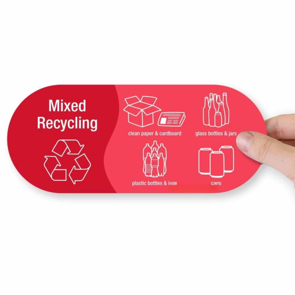 Naklejka na kosz do segregacji śmieci Wodoodporna Samoprzylepna Naklejka Recykling Mieszany Naklejki z Logo Winylowe Naklejka na Kosz na Śmieci Etykieta
