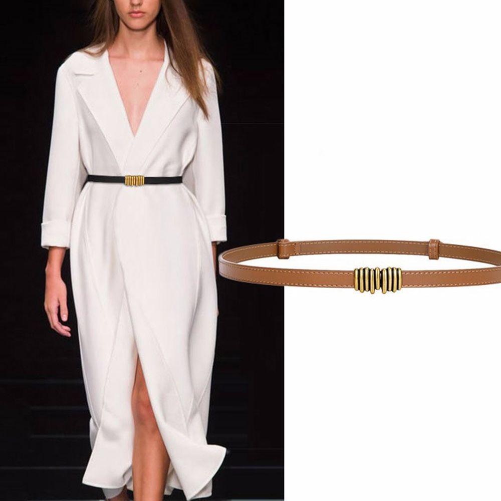 Metal buckle Leisure Zinc Zinc Alloy Thin waistband PU leather belt Skirt decorations Circle Waist Strap