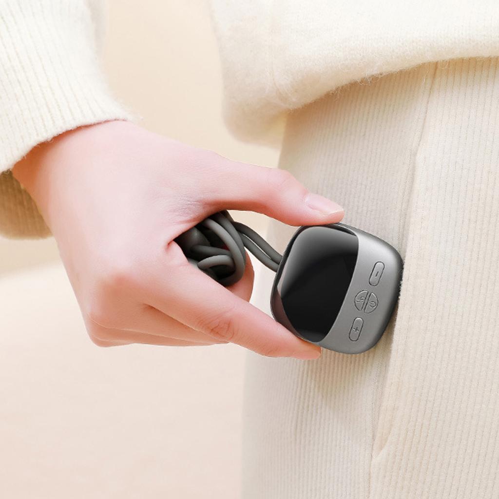 Mini Necklace Neck Massager 4 Modes 9 Strength 3 Gears Hot Compress Dual Pulse Smart Pendant Massager Grey