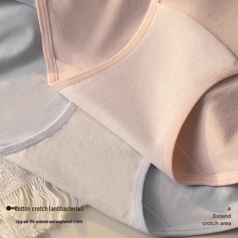 Bingxue Mumu Women's Pure Cotton Seamless Mid-Waist Briefs