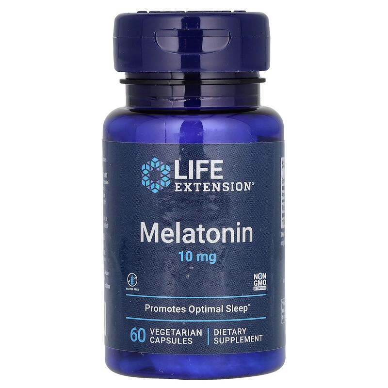 Melatonin, 10 mg, 60 Vegetarian Capsules