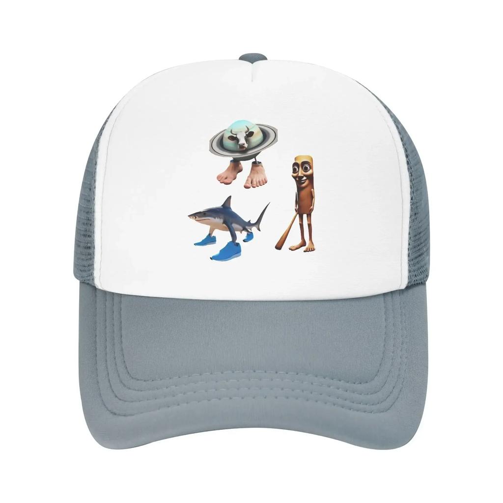 Italienische Brainrot Charakterkombinationen 1 Tung Tung Hai Sommer Netz Baseballkappen Damen Herren Strandfischerhut Trucker Cap
