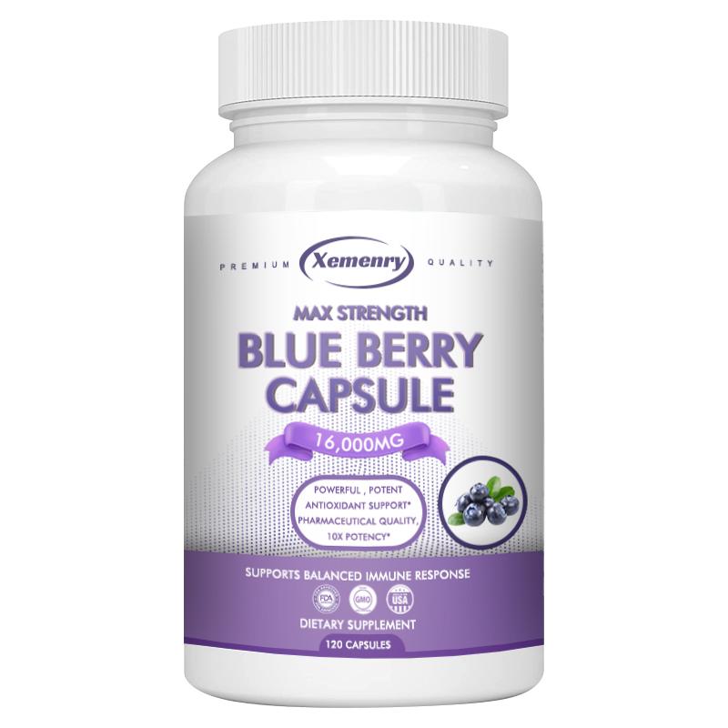 

Xemenry blueberry capsules contain anthocyanins, vitamins, and natural antioxidants to support cholesterol health and cognitive function. 120