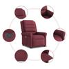 Recliner Chair with Lift Assist Wine Red Fabric