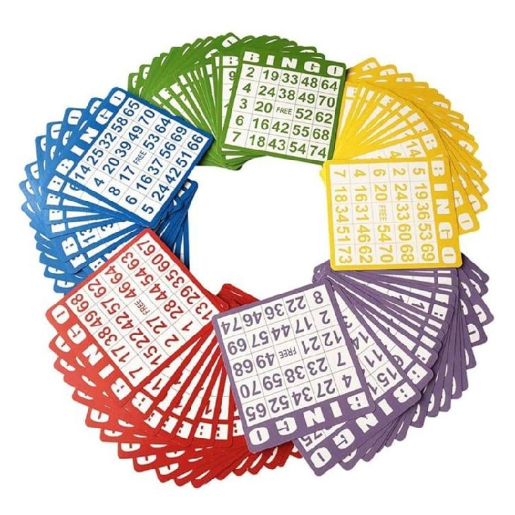 Premium Cardstock Bingo Game Multicolor Card Portable Organizers For Team Building Families Games Night