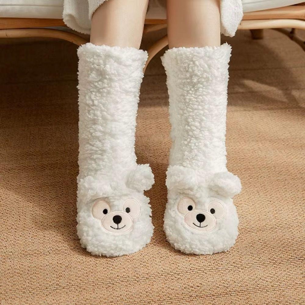 Coral Fleece Snow Socks Soft Leg Covers Warm Sleeping Socks  Christmas Gift