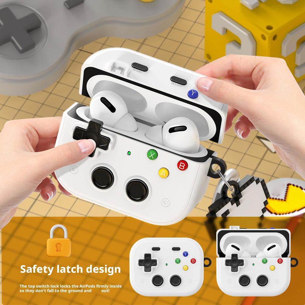 For Airpods Pro 3 Case Lock with Cleaner Kit, Game Player Design for Airpod Pro 3 Case Full Protective Case Cover with Keychain