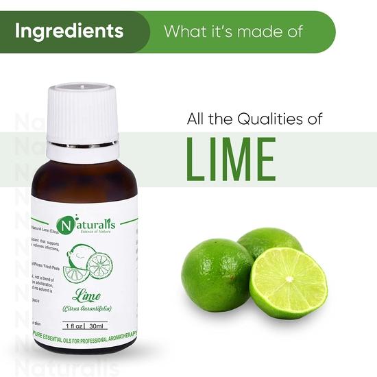 Naturalis Essence Of Nature Lime Essential Oil 100% Undiluted Pure And Natural Therapeutic Grade For Skin, Hair- 30Ml