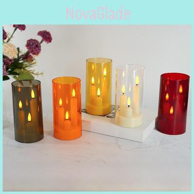Led Acrylic Candle Set With Remote Control For Wedding Party Event Decor