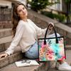 Boho Watercolor Floral Tote Bag Large Casual Fashion Handbag for Daily Use